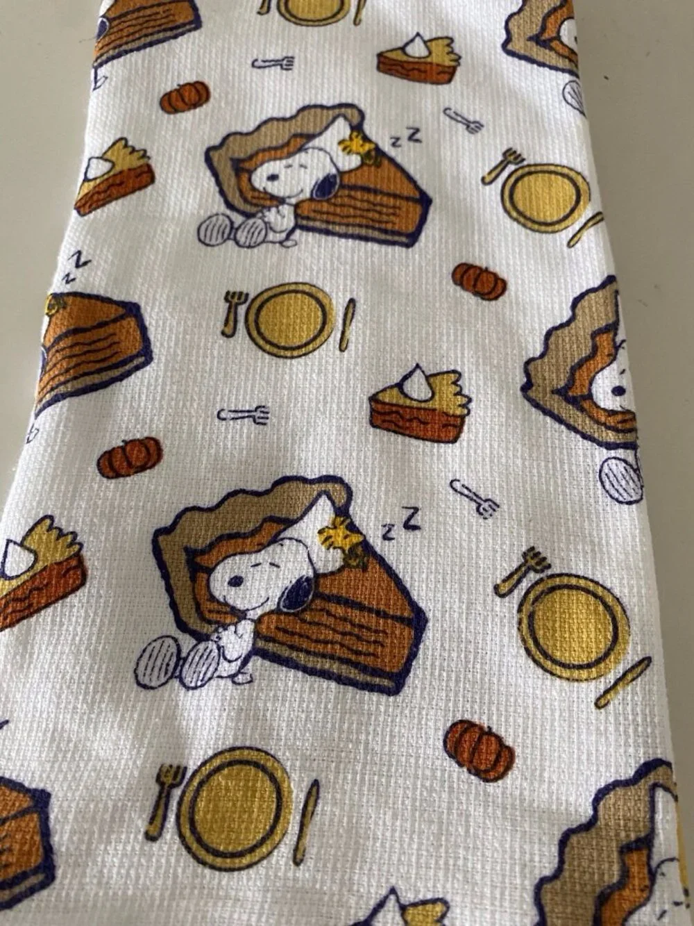 2 Pk Peanuts Snoopy Chef Autumn Fall Pumpkin Pie Kitchen Towels 18” X 28” NEW